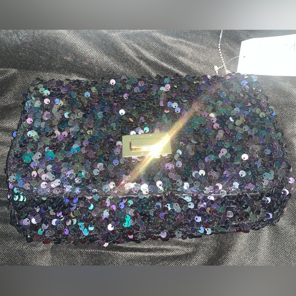 NWT Purple Multi-color Sequin Bag - Picture 4 of 4